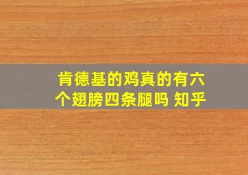 肯德基的鸡真的有六个翅膀四条腿吗 知乎